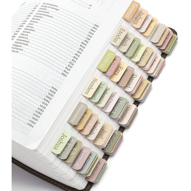 Etiquetas de la Biblia, Etiquetas de índice, Etiquetas de libros