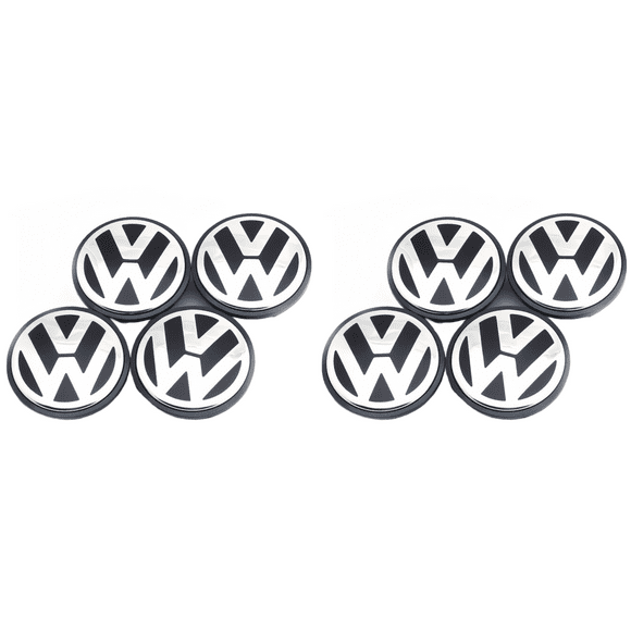 Peggybuy 4Pcs Genuine Wheel Center Hub Cap Chrome & Black 70MM for VW Beetle Passat Jetta