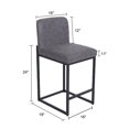 thumbnail image 2 of Sophia & William 24" PU Leather Counter Height Bar Stool with Backrest-Set of 2-Gray, 2 of 6