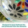 thumbnail image 5 of Sunnydaze Mosaic Glass Fly-Through Hanging Bird Feeder, 1-Cup Capacity, Rainbow Daisies, 5 of 15