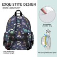 thumbnail image 5 of Dinosaur and Rainbow Navy Pattern Cute School Backpack Bag for School with Padded Back and Adjustable Shoulder Straps 15.25"x11.5"x5.25", 5 of 5