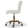 thumbnail image 2 of Aman Cream Boucle Upholstered Adjustable Height Swivel Office Chair with Golden Frame Wheel Base, 2 of 4