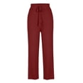 thumbnail image 6 of Womens Casual Wide Leg Palazzo Pants Summer High Waist Straight Leg Lounge Trousers Lightweight Pants Pockets Ladies Comfy Plus Size Trendy Outfits Flowy Straight Leg Clothes Navy, 6 of 7