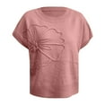 thumbnail image 5 of Short Sleeve Sweater for Women Flower Embroidered Knit Pullovers Tops Color Red Size M, 5 of 5