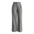 thumbnail image 4 of VEKDONE Dress Pants for Women Dressy Button Zipper Business Work Suit Pants Casual High Waisted Pleated Straight Trousers Solid Color Office Long Pants with Pockets Gray XL, 4 of 6