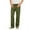 Army Green, variant on Girls Boys Linen Pants - Casual Straight Leg Pants Lightweight Girls Boys Pants Elastic Waist Drawstring Beach Pants with Pockets