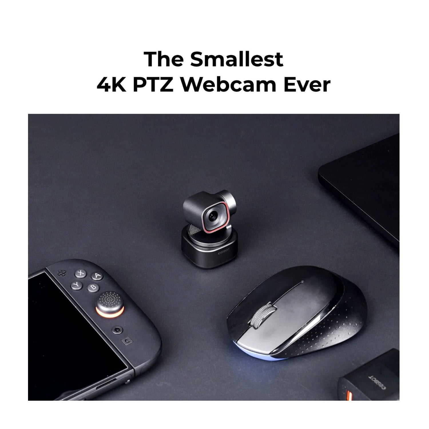 OBSBOT Tiny 3 AI-Powered Spatial Audio 4K PTZ Webcam with Gesture & Voice Control, Stream Deck and Switch 2 Compatible