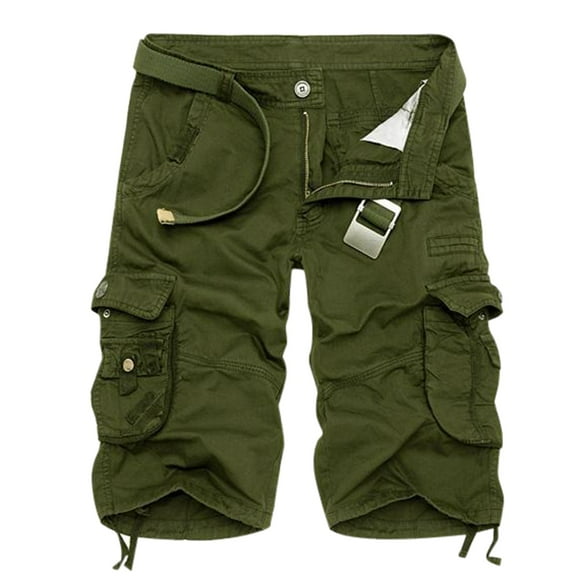 Green Hiking Shorts Men, Linen Sweat Shorts Men, Mens Fit Dri Shorts, Mens Fashion Sports Cotton Multi Pocket Camouflage Casual Short Pants