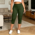 thumbnail image 2 of Ixbnca Womens Plus Size Yoga Pants Summer Stretchy Slim Biker Capri Pants Comfy High Waist Gym Workout Leggings, 2 of 7