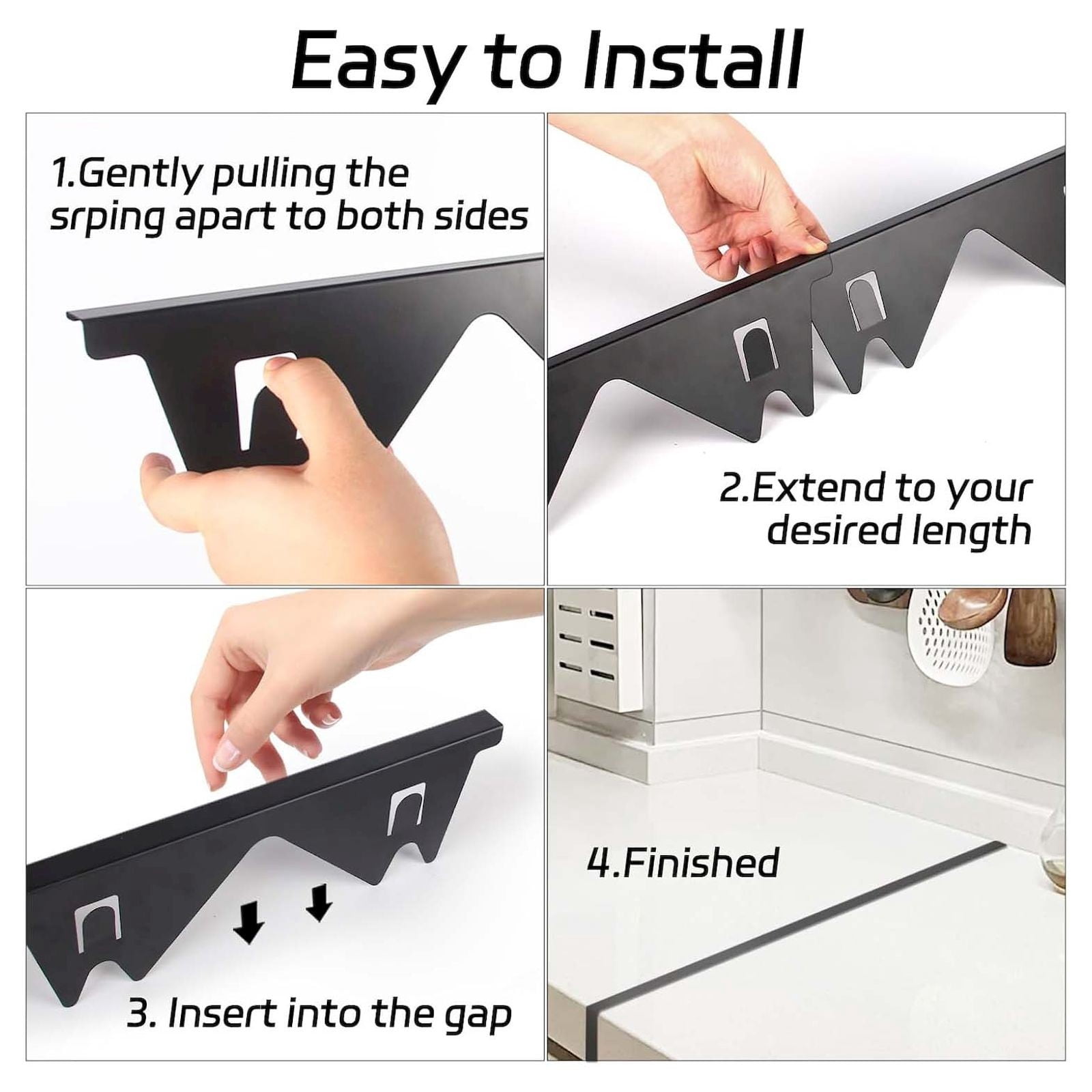 ZMKIAG Stainless Steel Stove Counter Gap Cover (2 Pack), Stove Guard, Stove Gap Filler for Kitchen, Range Trim Kit, Easy Clean With Heat Resistant, Adjustable Length 13.8” to 27.6”