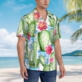 thumbnail image 5 of Kll Men'S Hawaiian Shirt Short Sleeve Button Down Beach Shirts-Flowers And Cactus, 5 of 8