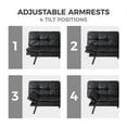 thumbnail image 4 of Futon Sofa Bed, Convertible Memory Foam Futon Couch Bed with Memory Foam, Convertible Sofa Bed, Folding Sleeper Sofa with Quick Adjustable Armrest and Backrest, Faux Leather (Black), 4 of 7