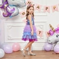 thumbnail image 5 of GYRATEDREAM Toddler Girl Tutu Dress Sequin Tulle Princess Prom Dresses Kids Girl Birthday Party Outfit Summer Sleeveless Dresses for 5-6T, 5 of 9