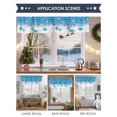 thumbnail image 6 of Valances for Windows Light Blue Christmas Balls Leaf Rod Pocket Cafe Window Treatments Valance Curtains for Kitchen Bathroom Laundry Basement Windows 42"x12", 6 of 7