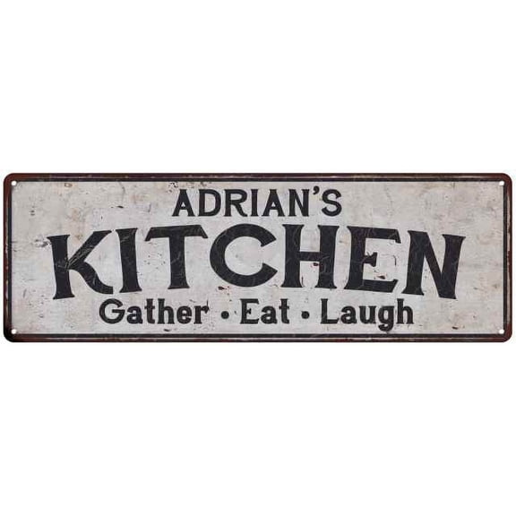 ADRIAN's Kitchen Rustic Chic Decor Gift 6x18 Sign 106180051647