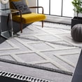 thumbnail image 2 of SAFAVIEH Marrakesh Tarah Striped Polyester Area Rug, Grey/Ivory, 6'7" x 6'7" Square, 2 of 8