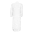 thumbnail image 6 of ZHOUCHANKIDS Women's Lace Top Short Front and Long Back Elegant Shirt Long Sleeve Asymmetrical High Low Dress Cover-Up White S, 6 of 6