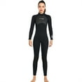 thumbnail image 1 of Soidarity Traje de buceo de 3mm, Material de nailon, buena elasticidad, traje de baño de una pieza de estilo de manga larga, traje de neopreno con ribete Deportes acuáticos Mujer Negro SG Soidarity OD020682-11, 1 of 6