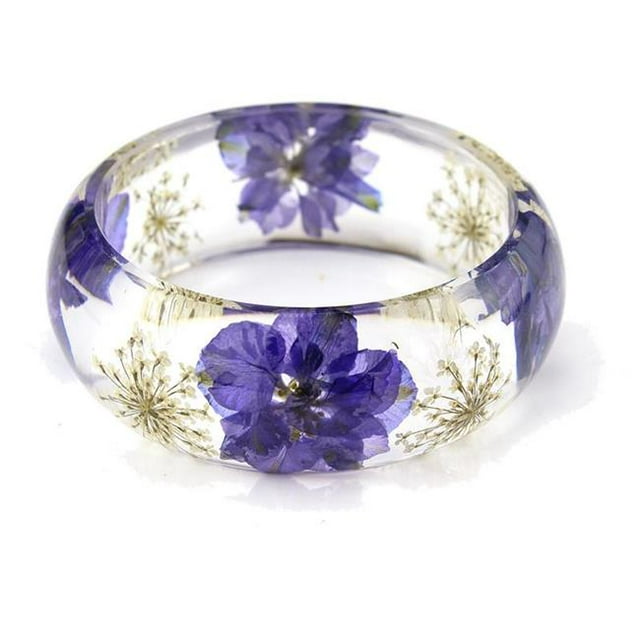 Bracelet de Fleurs Réelles&44; Larkspur Pourpre