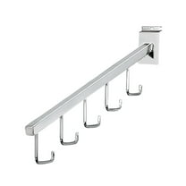 Chrome 5-J-Hook Waterfall for Slatwall - Pack of 10