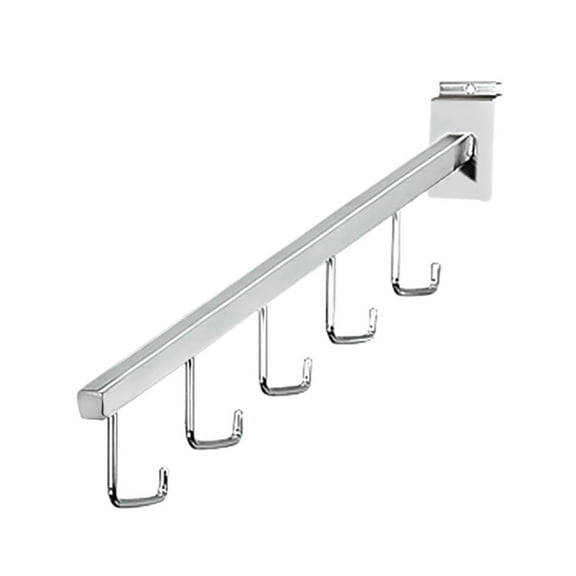 Chrome 5-J-Hook Waterfall for Slatwall - Pack of 10