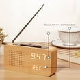 thumbnail image 2 of Uteam Large Screen Wood Bedside Clock Radio Digital Display Multifunctional Retro Alarm High Definition, 2 of 7