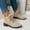 Beige, variant on Women Ankle Boots Buckle Strap Heart Decor Round Toe Booties Lace Up Low Heel Short Boot Side Zipper Leather Casual Bootie Beige 9 Wide