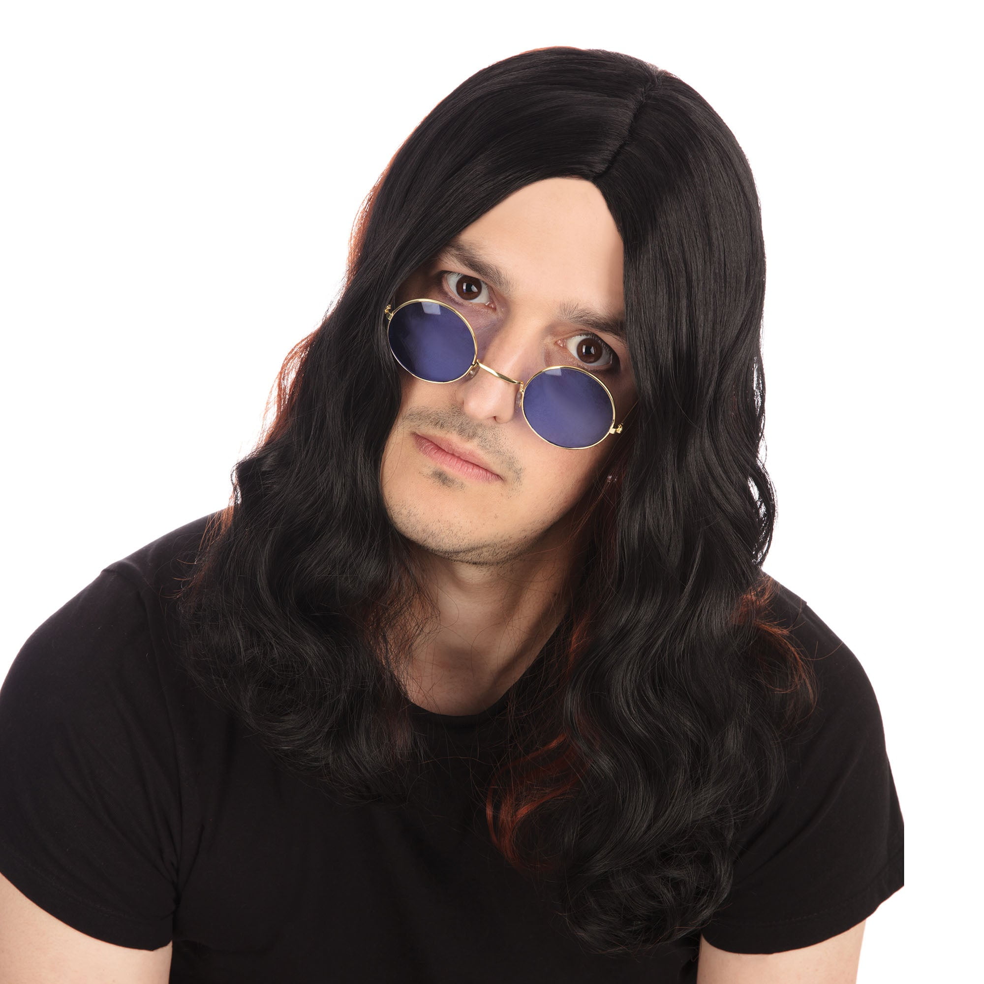 Mens Ozzy Osbourne Wig Wigs Male Halloween Costume