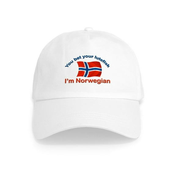 CafePress - Norwegian Lutefisk Cap - Adjustable 100% Brushed Unisex Casual Cotton Baseball Cap, Beige, 1