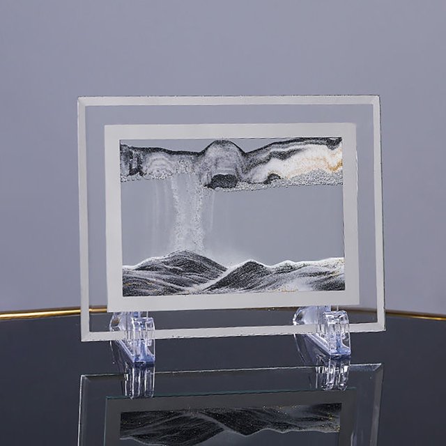 3D Colorful Moving Sand Frame Flowing Sand Arts Picture Sandscape Display Flowing Sand Painting 30ML Ornament Set Christmas Decorations Set Jasmine Ornament Christmas Decorations Bulbs Crutches