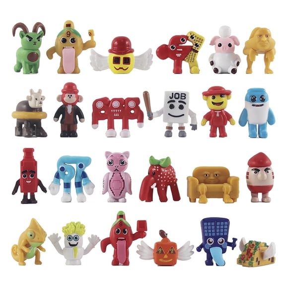 24pcs/set Cute Mini size Esok Sekolah Figuras Game Model Juguete 2cm PVC Steal a Brainrot Figures Toys
