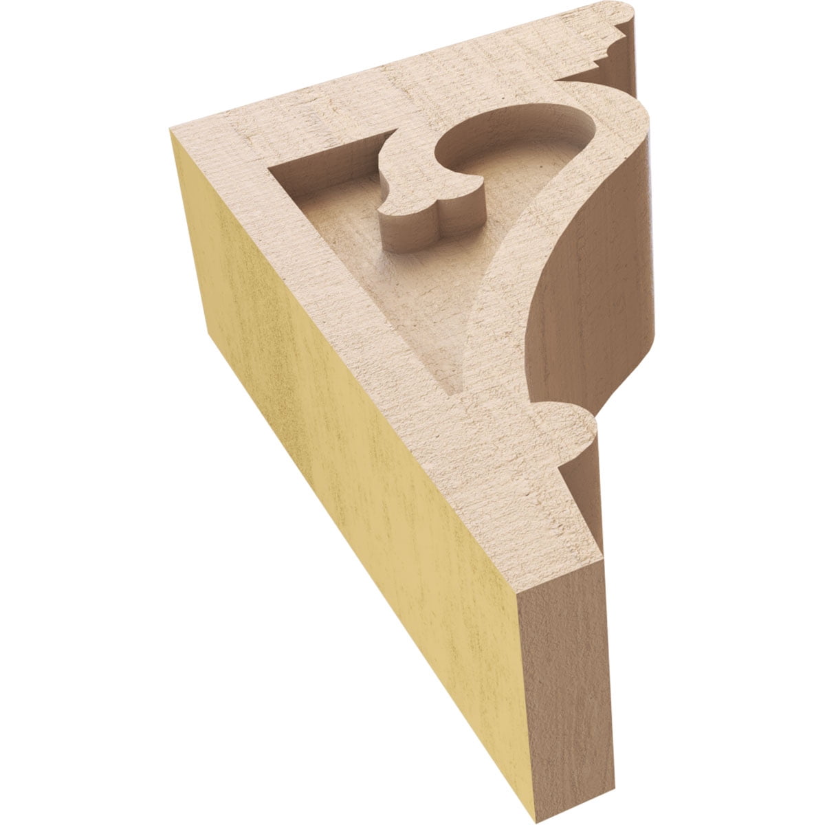 3"W x 6"D x 9"H Classic Mayflower Rough Cedar Woodgrain TimberThane Corbel, Primed Tan