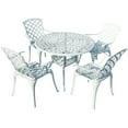 thumbnail image 2 of 5 Pieces Bistro Dining Set Antique Black/White All-Weather Cast Aluminium Patio Furniture White, 2 of 4
