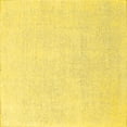 thumbnail image 1 of Ahgly Company Machine Washable Indoor Square Solid Yellow Modern Area Rugs, 4' Square, 1 of 1