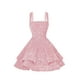 thumbnail image 1 of Vestido de bienvenida Dessiny con lentejuelas brillantes escalonadas en forma de A, rosa, 1 of 8