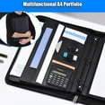 thumbnail image 1 of Labymos Multifunctional Professional Business Portfolio Padfolio Folder Document Case Organizer A4 PU Leather Zippered Closure, 1 of 8