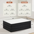 thumbnail image 3 of CONCETTA 4 inch TwinXL Size Tri-Fold Memory Foam Mattress: Portable and Foldable Mat for Adults, White, 3 of 6