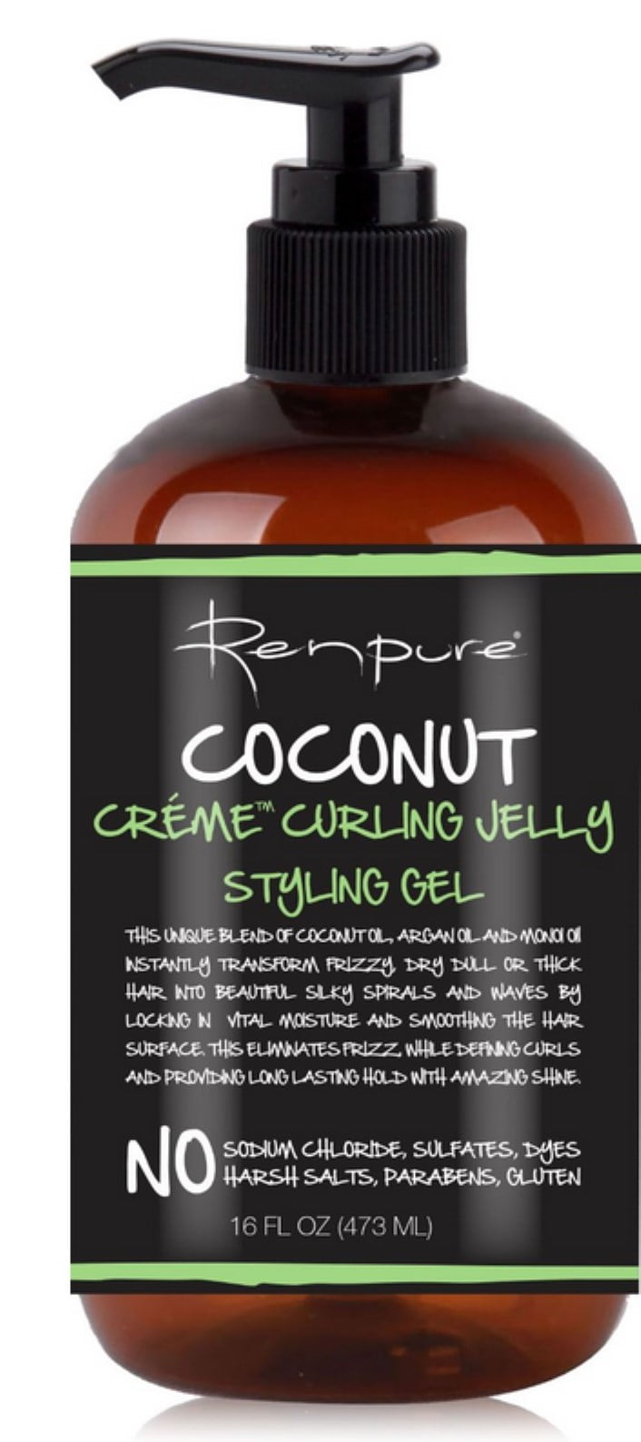 Renpure Coconut Creme Curling Jelly Styling Gel, 16 oz (Pack of 1)