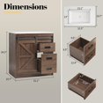 thumbnail image 3 of VanAcc 31" Farmhouse Sliding Barn Door Bathroom Vanity with Sink Combo, Bathroom Cabinet with Drawers & Metal Handles, Freestanding,Reclaimed Barnwood, 3 of 10