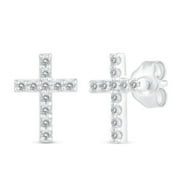 FIFTH AND FINE 1/4 CTW Real Diamond Stud Earrings set in 925 Sterling Silver
