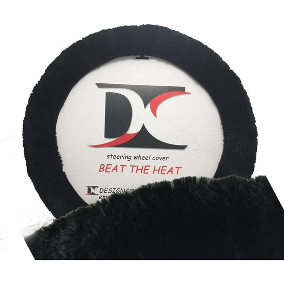 Design Covers 15 in, 100% Australian Genuine Wool Steering Wheel Cover
