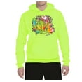thumbnail image 2 of Wild Bobby, Colorful Rainbow Paint Love Streetwear Unisex Graphic Hoodie Sweatshirt, Safety Green, 2XL, 2 of 3