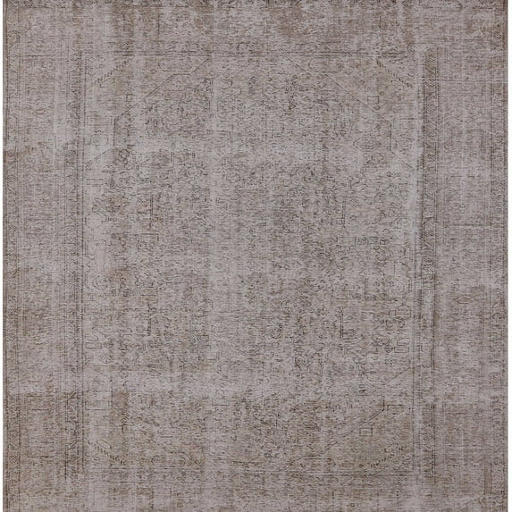 Ahgly Company Indoor Square Mid-Century Modern Rose Purple Oriental Area Rugs, 3' Square