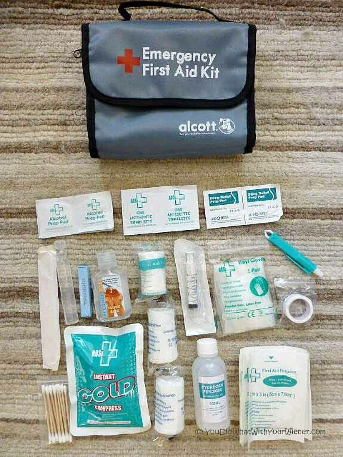 First Aid Kit 54 Piece Medical Supply Set For Dogs and People Safety Travel Bag