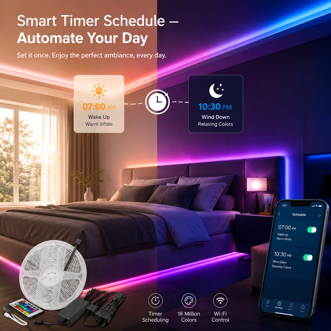 16.4 Ft. RGB Waterproof Wi-Fi LED Light Strip - 1 or 2 Pack 2 Pack