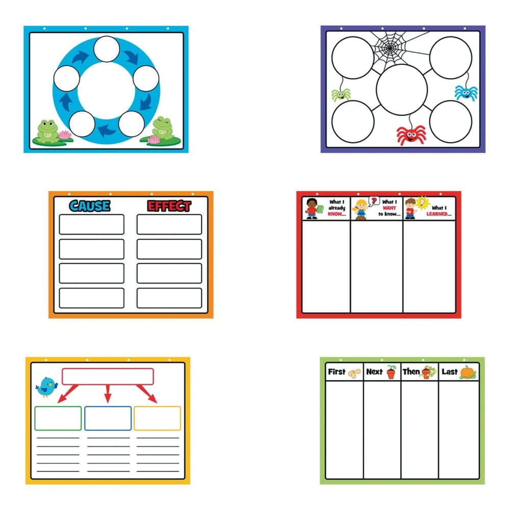 Graphic Organization Charts Educational 6 Pieces