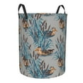 thumbnail image 2 of XMXT Collapsible Laundry Basket, Lotus Pond Duck Pattern Waterproof Laundry Hampers Storage Baskets Dirty Clothes Hamper, 40L, 2 of 8