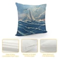 thumbnail image 4 of Blue Nautical Throw Pillow Cushion Case Clouds Seagulls Sailboat Ocean Sea Waves Adventure Serenity Pattern, Modern Accent Double-Sided Digital Printing,  Azure Blue Pale Blue, 4 of 5
