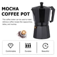 thumbnail image 3 of Stovetop Espresso Maker 300ml Aluminum Coffee Pot Brewer 6 Cup Black, 3 of 7