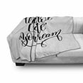 thumbnail image 2 of Saying Soft Flannel Fleece Throw Blanket, Classic Monochrome Cursive Style Written Learn to Create Your Dream Text Graphic, Cozy Plush for Indoor and Outdoor Use, 50" x 70", Black White, by Ambesonne, 2 of 5